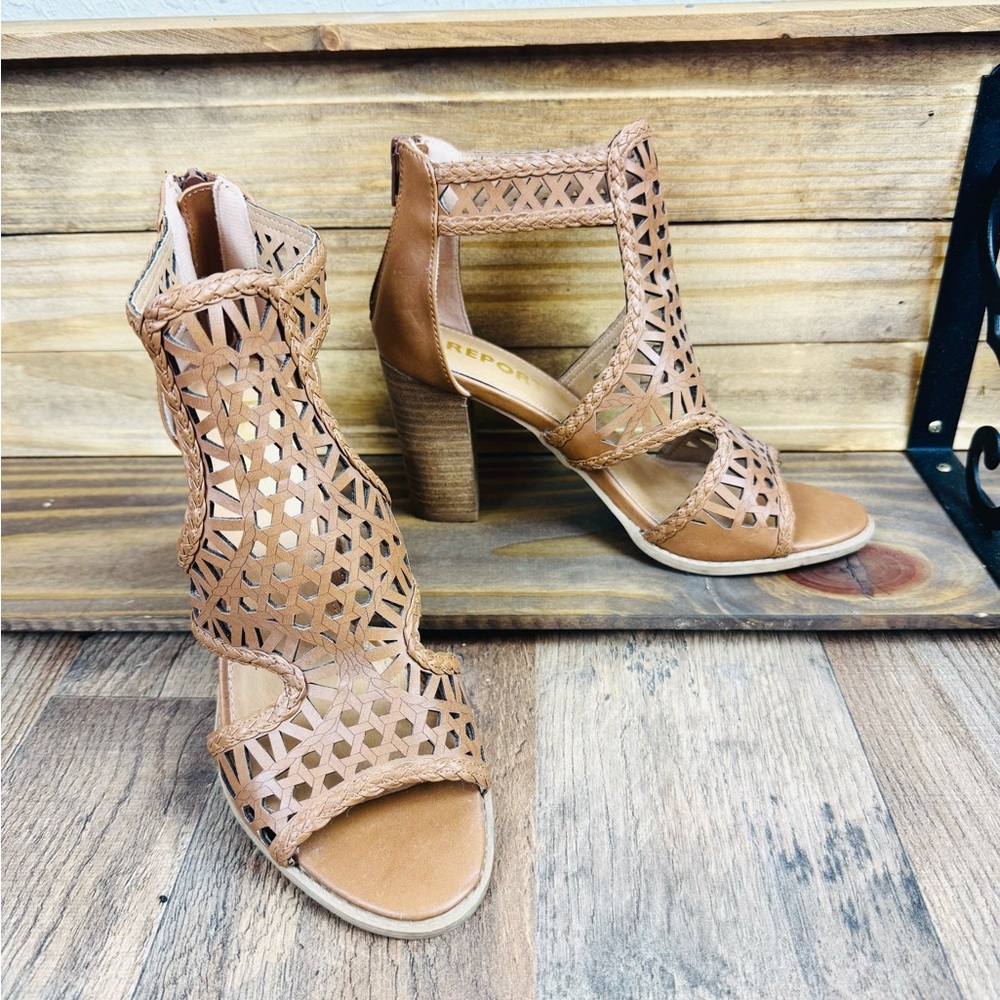 Report Women's Brown Cutout Heels 7.5